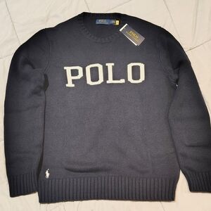 Polo Ralph Lauren Navy Knit Logo Sweater BNWT Men’s Large